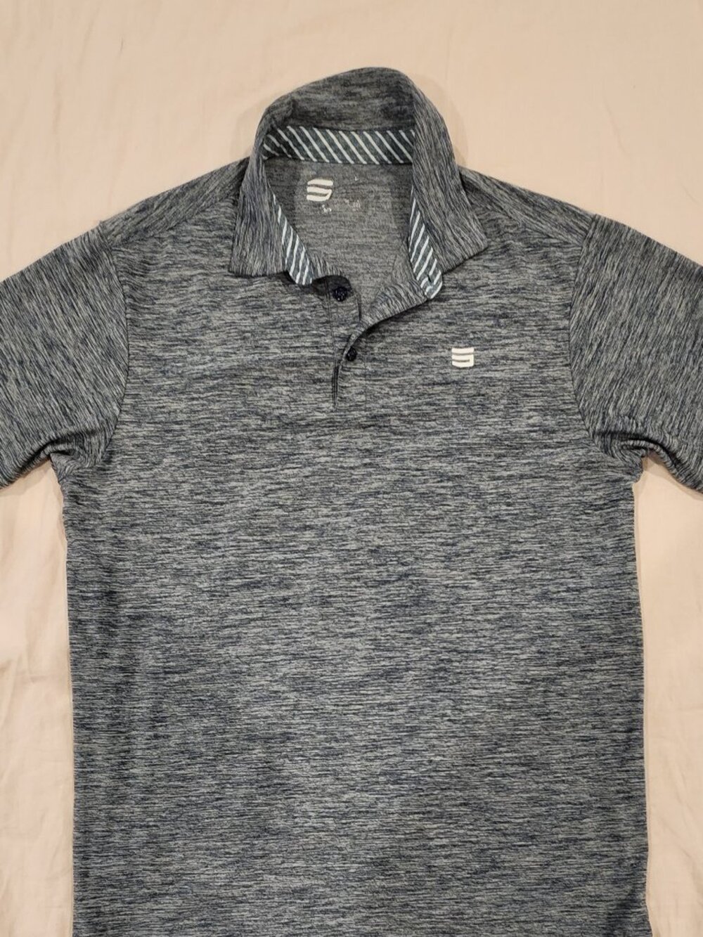 Three Sixty Six Golf Shirt Blue Men's Large - Dry Fit Short-Sleeve Polo